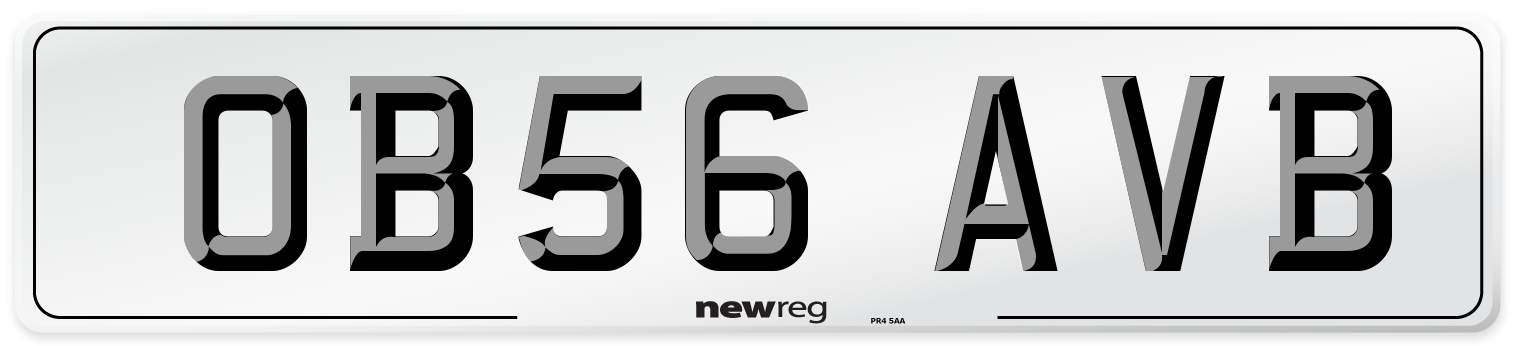 OB56 AVB Number Plate from New Reg